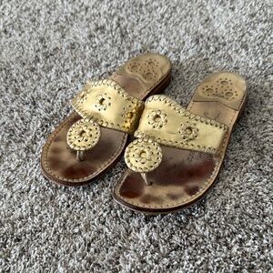 Jack Rogers Gold Leather Sandals